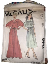 McCall Carefree Pattern 6442 Pullover Gathered Yolk Dress Sz Machine Size Petite