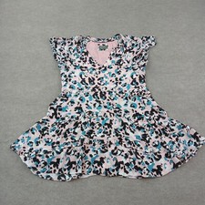 Anthropologie Dress Womens Large Pink Cheetah Fit and Flare Short Sleeve Casual