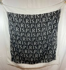 Patricia Paris Paris Logo White/Black Design Soft Polyester Scarf 35''  35''