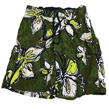 Men's Swim Trunks Arizona Jean Company Dark Green Floral Size Med 2 Closures