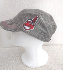 Fan Favorite Cleveland Indians Wahoo Womens Plaid Baseball Hat Cap Adjustable