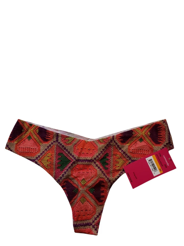 **NEW** SET OF 2 COMMANDO ANTIGUA WEAVE CLASSIC THONG PRINT PANTIES SIZE S/M $24 - Image 2 of 4