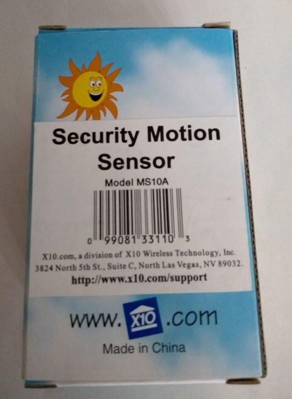 X10 Wireless Security Motion Sensor Model MS10A