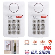 2PC Wireless Door Alarm Shed Garage Caravan Burglar Home Security Loud Alarm UK