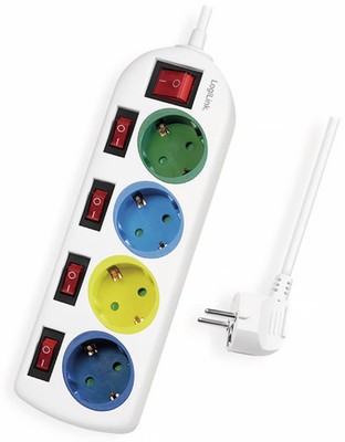 LOGILINK Steckdosenleiste LPS257, 4-fach, weiß