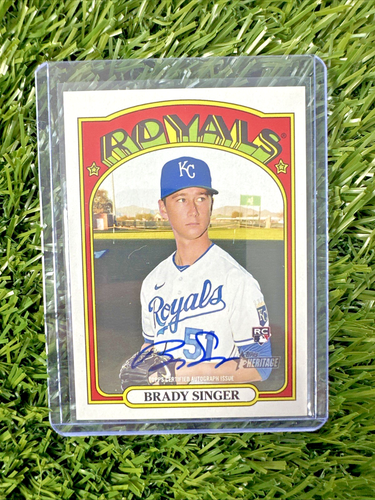 2021 Topps Heritage BRADY SINGER Real One On Card Auto RC Royals