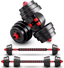 Adjustable-Dumbbells-Sets,Free Weights-Dumbbells Set of 2 Convertible To Barb...
