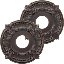 2 Pack Home Lighting Ceiling Medallions Molded Plastic, 13" OD X 3-1/2"ID X 3/4"