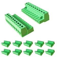 10 Set 10 Pin PCB Mount Screw Terminal Block, 5.08mm Pitch Phoenix Type Plug