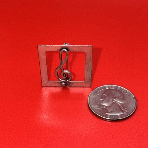 Vintage Beau Sterling Treble Clef Pin