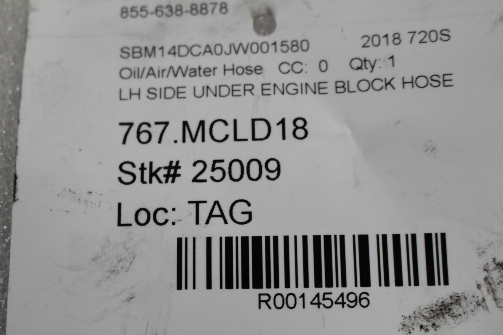 McLaren 720S, Under Engine Hose, Used