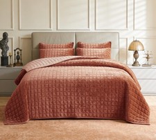 Lr Rocaloca Luxurious Velvet Quilt Full/Queen Size Set 90 X98 Ultra Soft