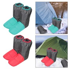 Down Booties Slippers Warmer Cover with Storage Bag Shoe Anti Slip Warm Socks