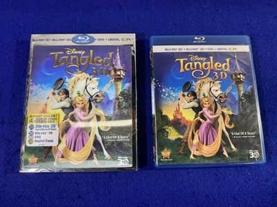 Tangled (Blu-ray + 3D + DVD, 2011, 4-Disc Set w Lenticular Slipcover) Disney