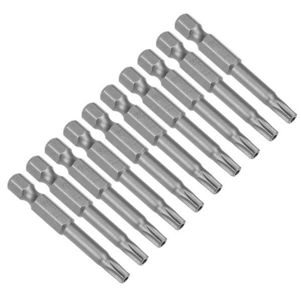 10Pcs 50Mm 1/4 Inch Hex Shank T25 Magnetic Torx Head Security Driver Bit S2-image