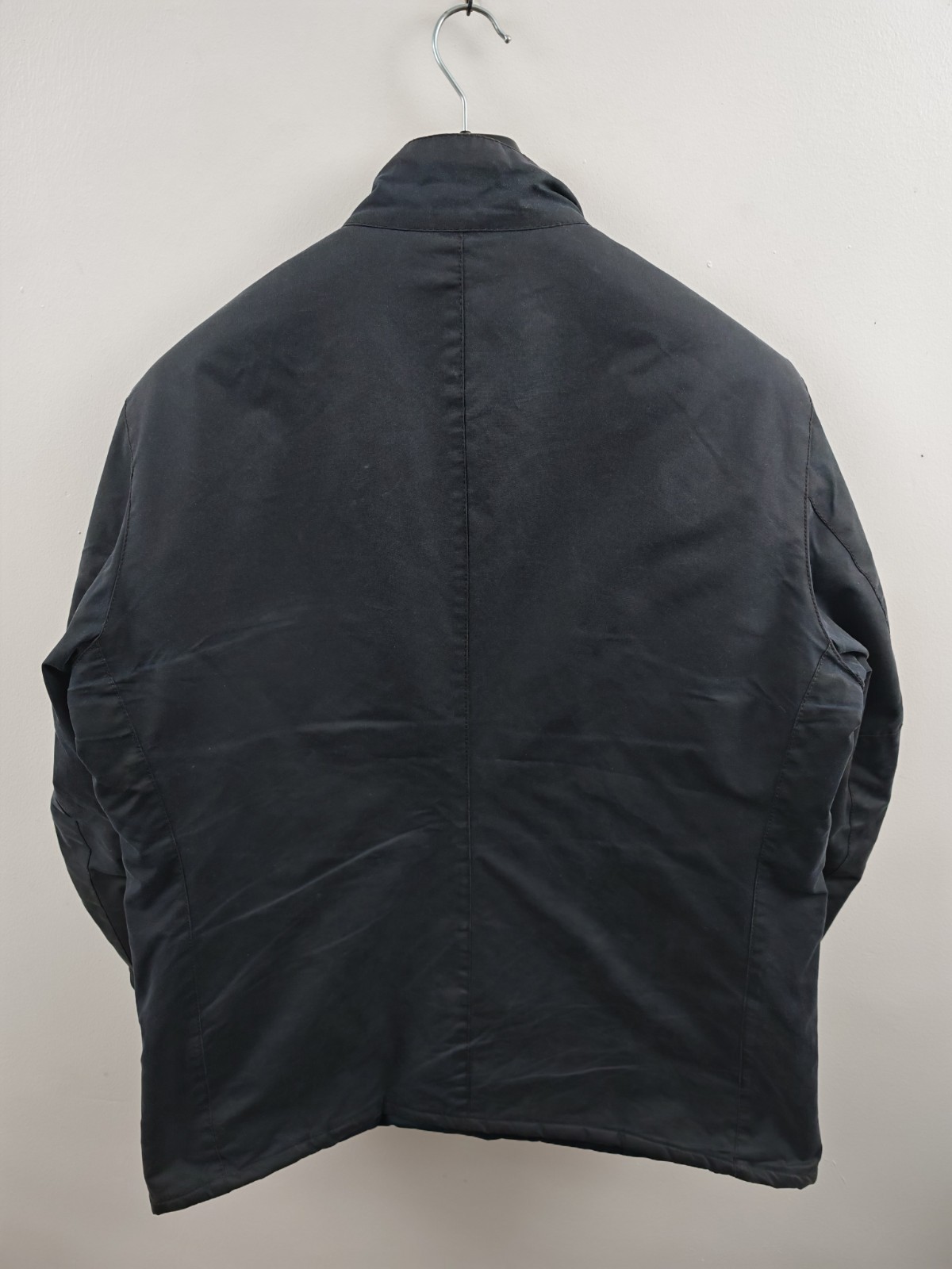 Barbour International Duke Waxed Cotton Jacket Navy Men's Size XL Biker Coat image 3
