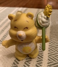 1980s Kenner Vintage Poseable Care Bear Figure - Funshine with Net Accessory