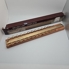 Vintage 24 Hook Cedar Brass Automatic Tie Rack In Box Swank Men's Club