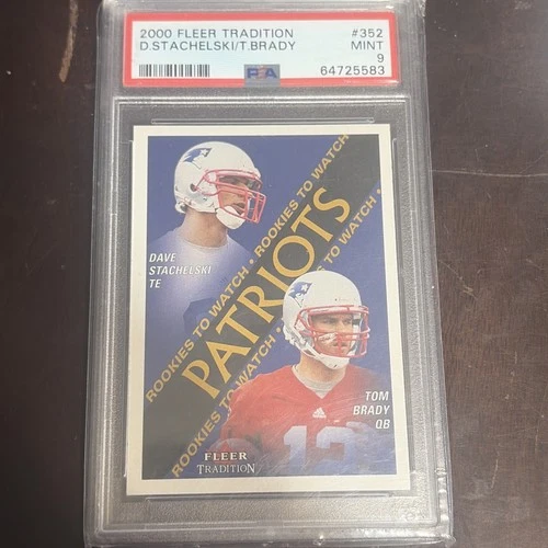 2000 Fleer Tradition PSA 9 Mint Tom Brady Rookie RC #352 Rookies To Watch