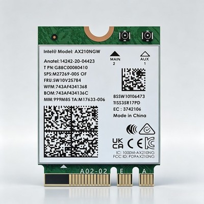 WiFi 6E Tri-Band Intel AX210 AX5400 Wireless Network Card Bluetooth 5.3 Adapter