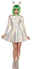 Spirit Halloween Extraterrestrial Hottie Costume Dress Adult Small Alien Silver