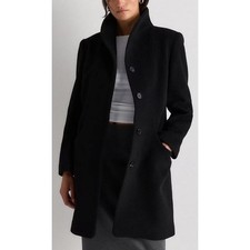 NWT Quince Wool Cashmere Cocoon Coat Black Size L