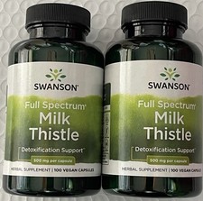 2 Pack Milk Thistle Silymarin 500mg 200 Cap 2x100 Liver Kidney Spleen Health
