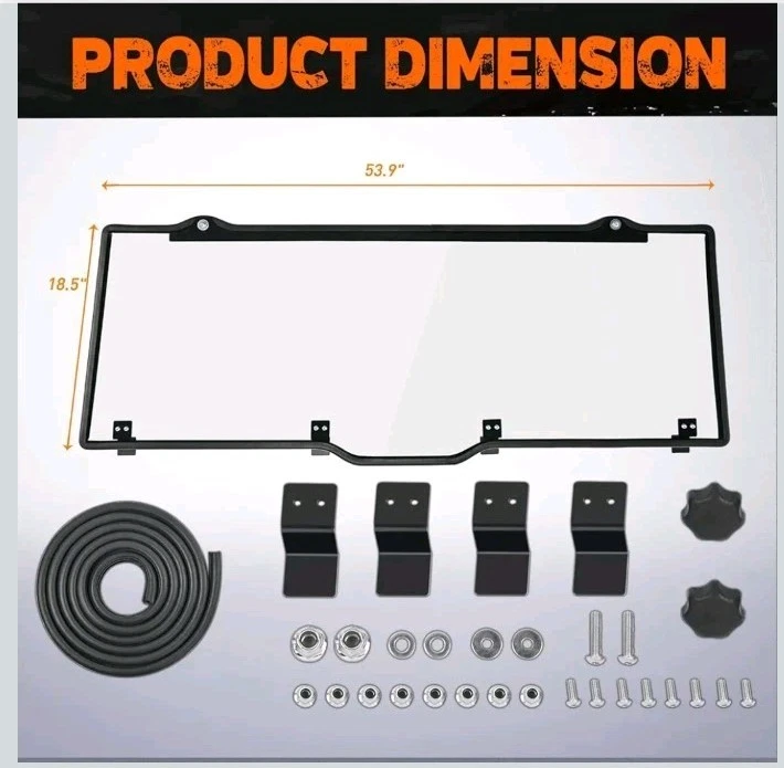 Nilight Rear Window Scratch-Resistant Fit For 2017-2025 Polaris Ranger XP... - Image 2 of 4