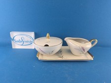 Eschenbach Gräser Zuckerdose & Milchkännchen auf Tablett