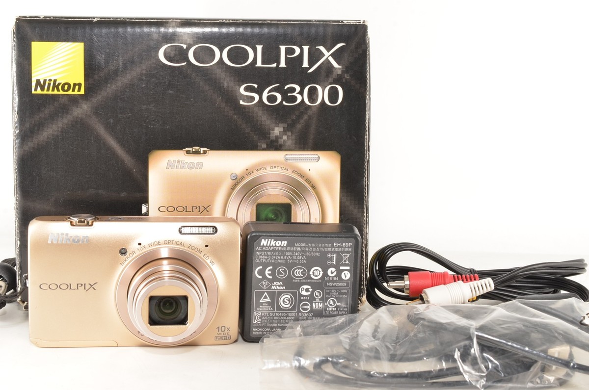 Nikon COOLPIX S6300 ゴールド Nikon Coolpix S6300 16 MP Compact Digital camera GOLD From Japan