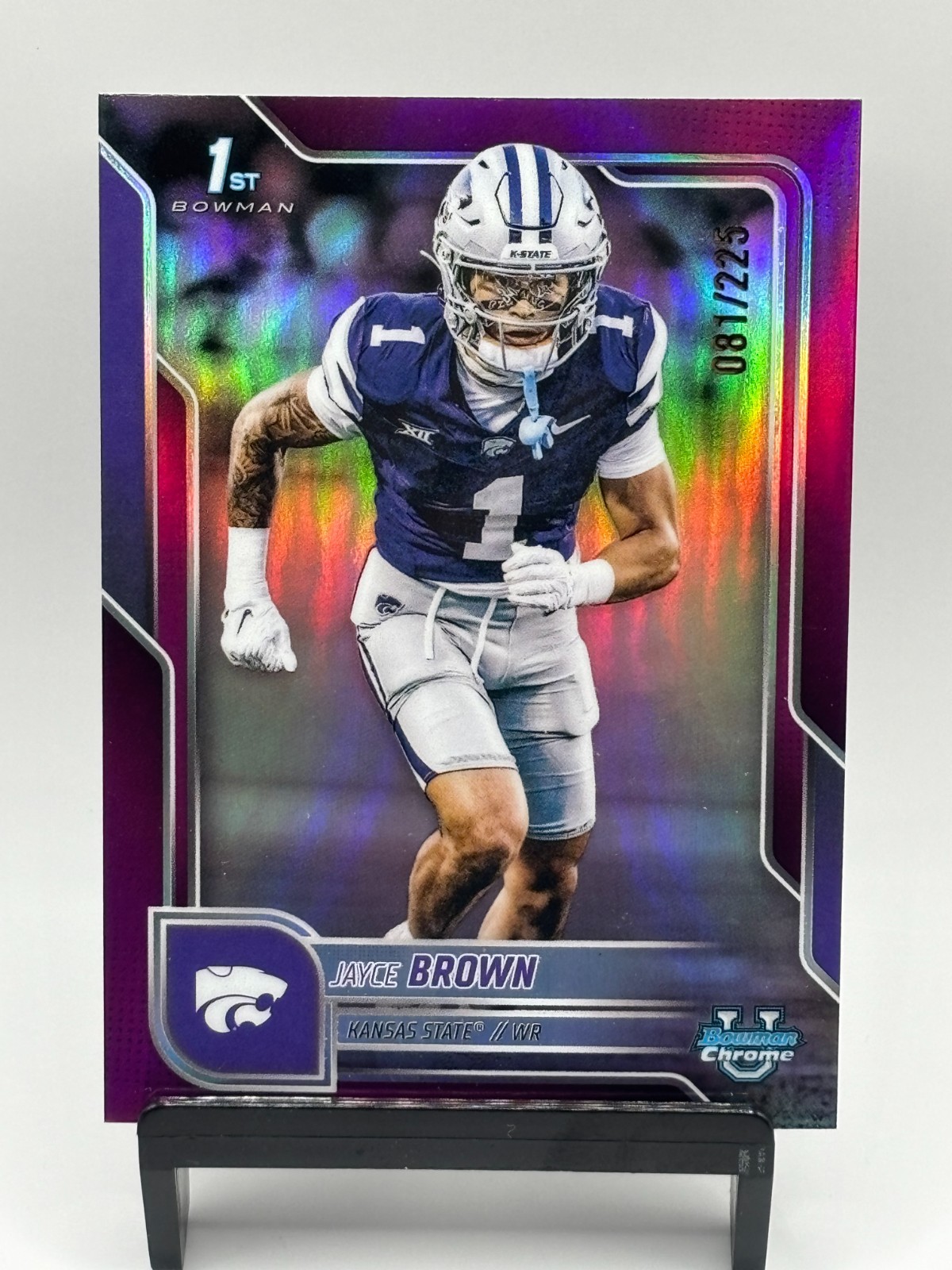 2025 Bowman Chrome University Jayce Brown Fuchsia Refractor /225 1st RC LSU 