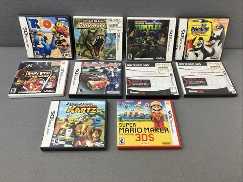 Nintendo 3DS Video Game Lot of 10 Spiderman Mario Batman Starwars TMNT Starwars