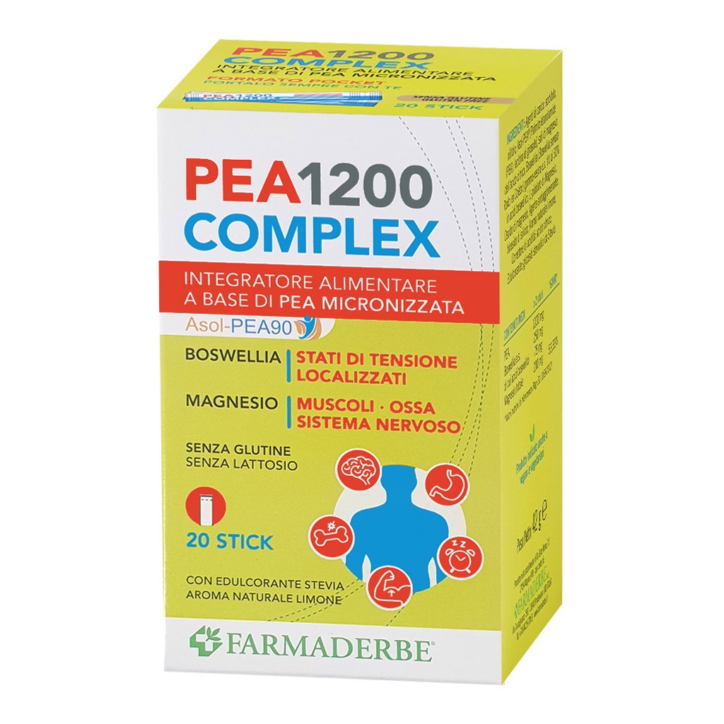 Farmaderbe Srl Integratore Pea Complex 1200 Con Boswellia, 20 Stick - Immagine 2