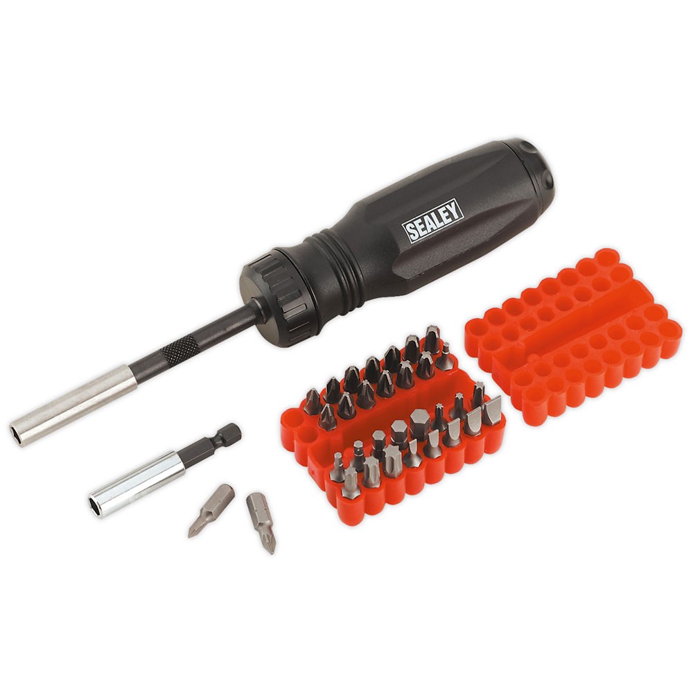 Sealey Gearless Screwdriver with 33pc Bit Set