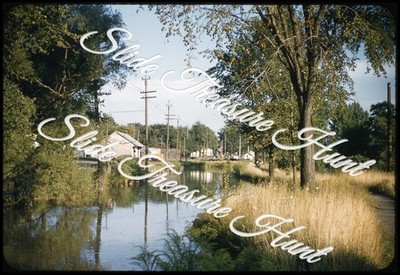 Old Welland Canal Ontario Canada 35mm Slide 1950s Red Border Kodachrome