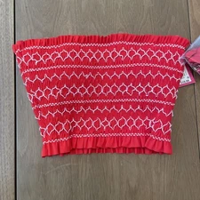 Xhiliration Red Sleeveless Tube Top (F)