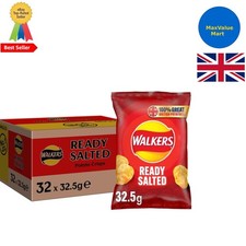 Ready Salted Crisps - Vegetarian Snack (32 Packs, 32.5g Each) | British Quality