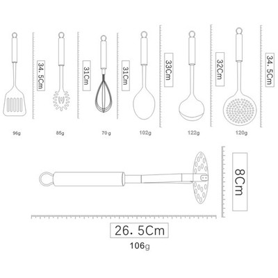 Kitchen Tool Set with Stand, 8 Pieces