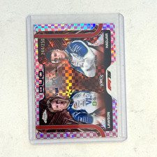 2025 Topps Chrome F1 ISACK HADJAR LIAM LAWSON Pink Checker Flag Refractor /250