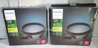 Lot 2 Philips Hue Outdoor 8.2ft Foot Extension Cable & T Connector 1748930VN