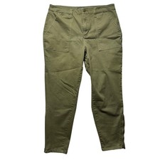 Social Standard by Sanctuary Womens Olive Green Pants Size 14 Ankle Zip Gorpcore