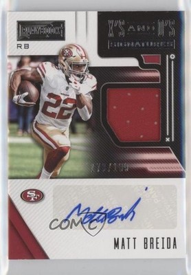 2018 Panini Playbook X's and O's Signatures 179/199 Matt Breida #XOS-MB Auto 0c6