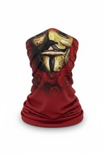 Anonymous Guy Fawkes Fabric Face Mask, Breathable One Size, Red/Yellow/Black