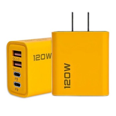 2* Portable 4-Port USB C Fast Wall Charger Block For Cell Phone iPad US Plug