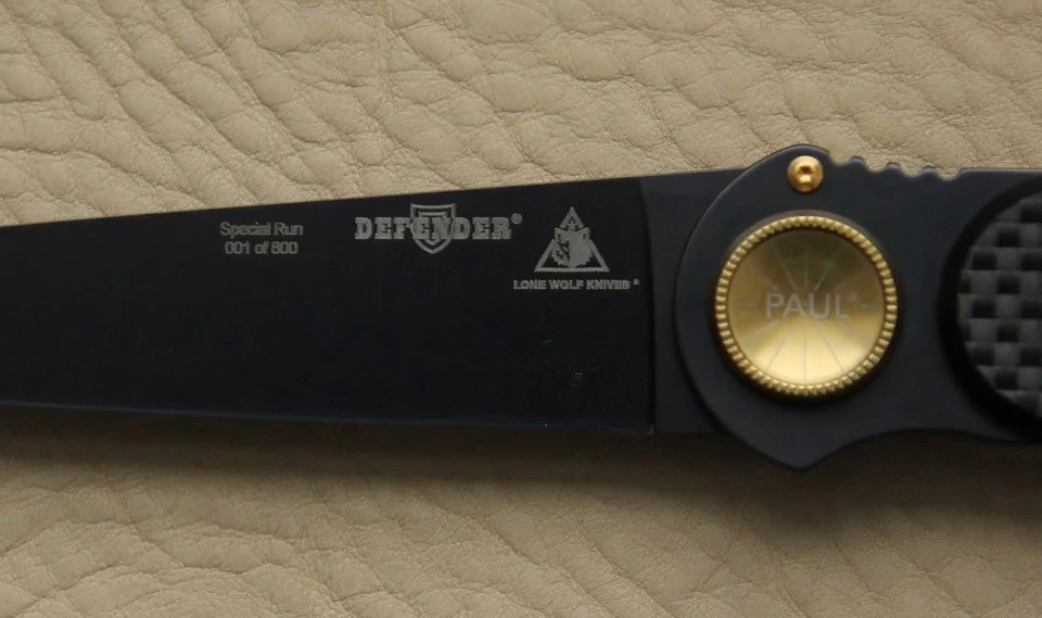 Складной нож Paul Defender от Lone Wolf Knives, СЕРИЙНЫЙ NO001 из 800 Special Run - Изображение 2 из 4