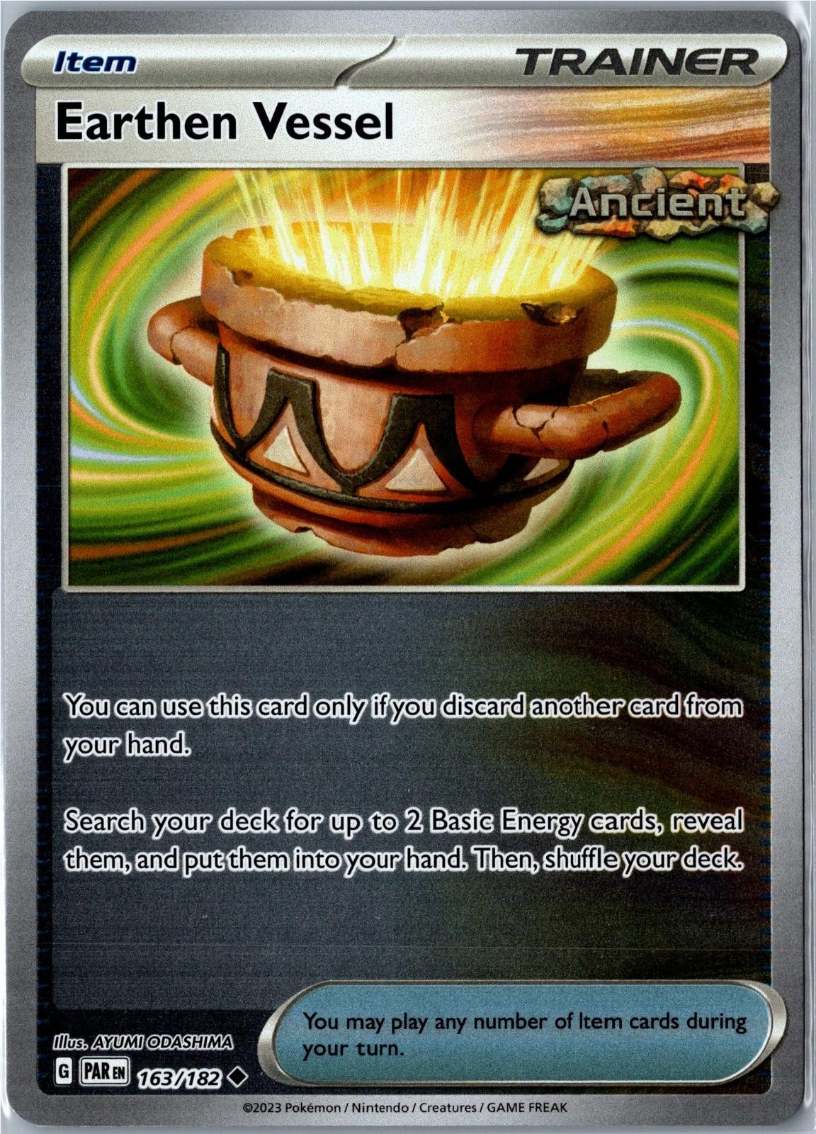 Pokemon Card - Earthen Vessel 163/182 Paradox Rift Uncommon Reverse Holo NM