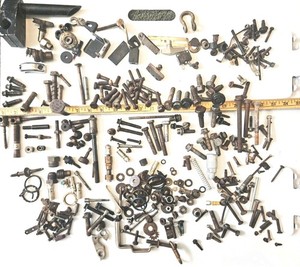Lot of Vintage Bicycle & Scooter Bolts Parts and Hardware + BMX Quill Stem 