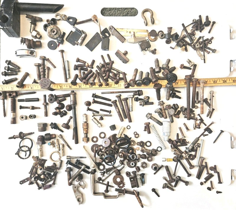 Lot of Vintage Bicycle & Scooter Bolts Parts and Hardware + BMX Quill Stem 