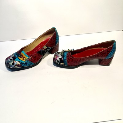 Obiono Unique Retro Woman s Handpainted Butterfly Heels, Size 7.