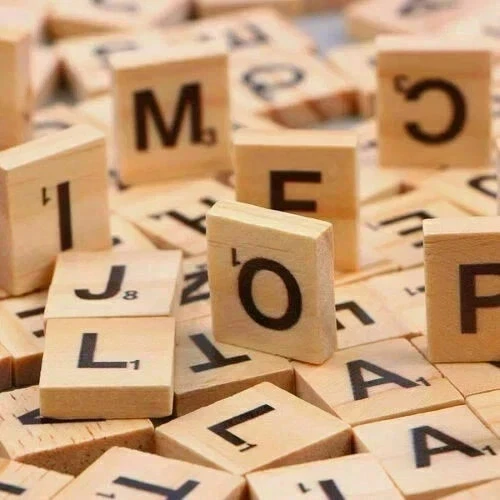 Wooden Alphabet Scrabble Tiles 200Pcs Black Letters Numbers For Arts & Crafts - Image 4 of 4